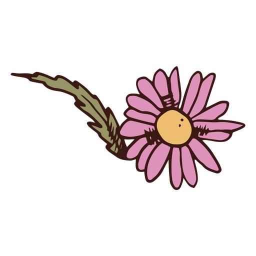 Single purple flower  PNG Design