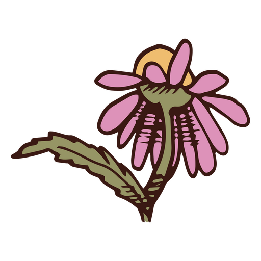 Verwelkte Blume von hinten PNG-Design