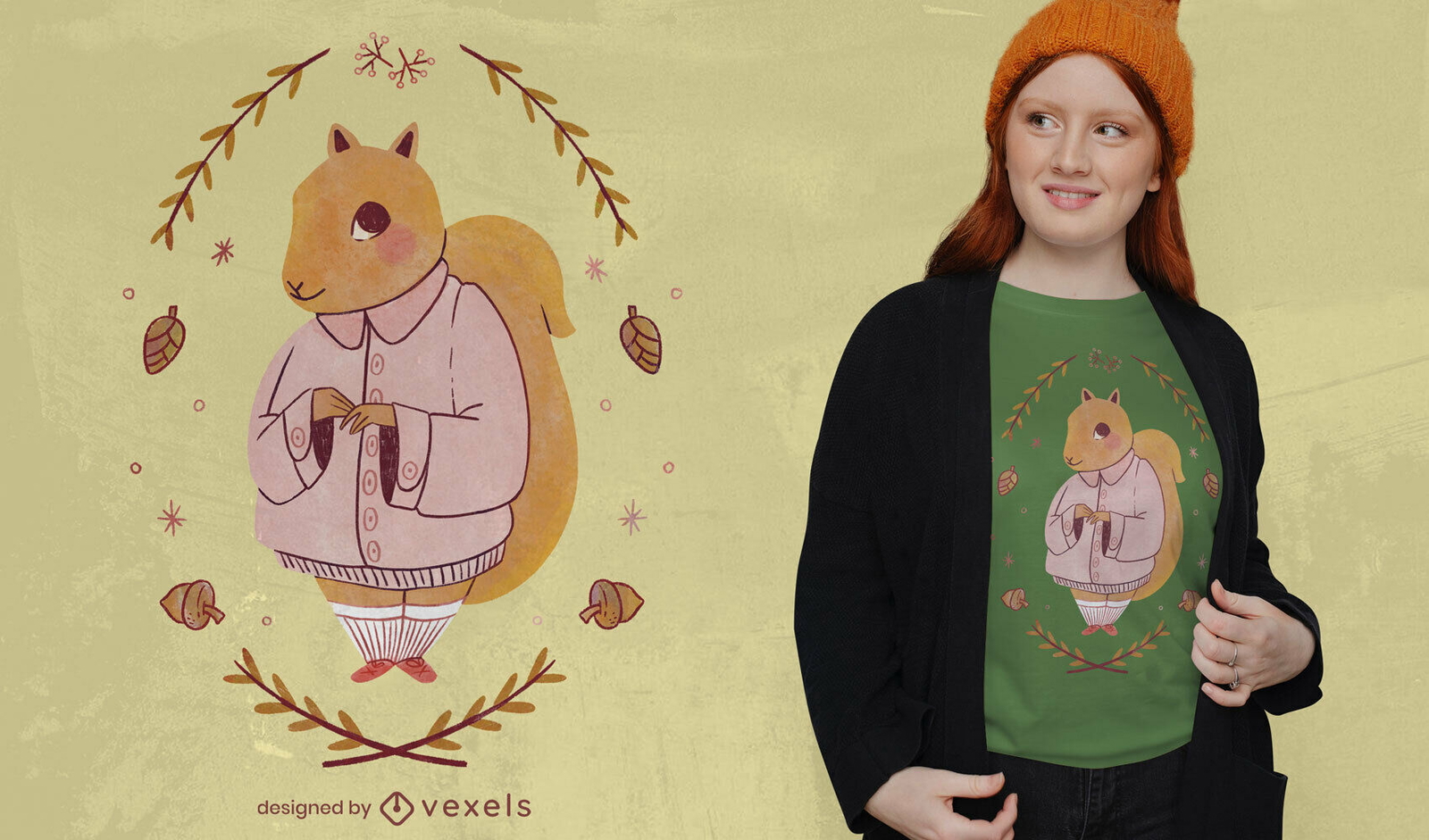 Süßes Eichhörnchen Cottagecore T-Shirt PSD