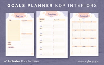Goals diary template KDP interior design
