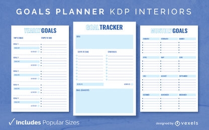 Goals journal template KDP interior design