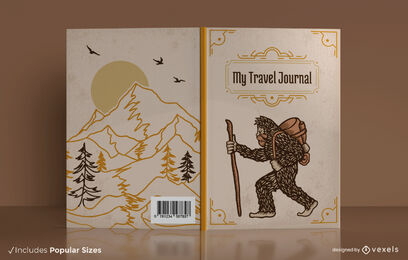 Travel Journal With Stamps Book Cover Design Vector Download