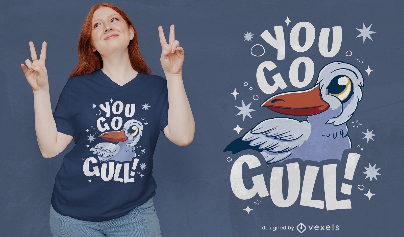 You go gull seagull pun t-shirt design