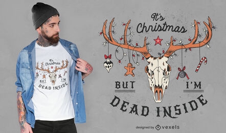 Dead inside anti-diseño de camiseta navideña.