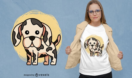Diseño lindo de la camiseta del perrito del perro del gran danés