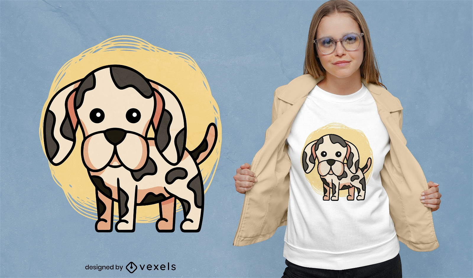 Design fofo de t-shirt de filhote de cachorro de great dane