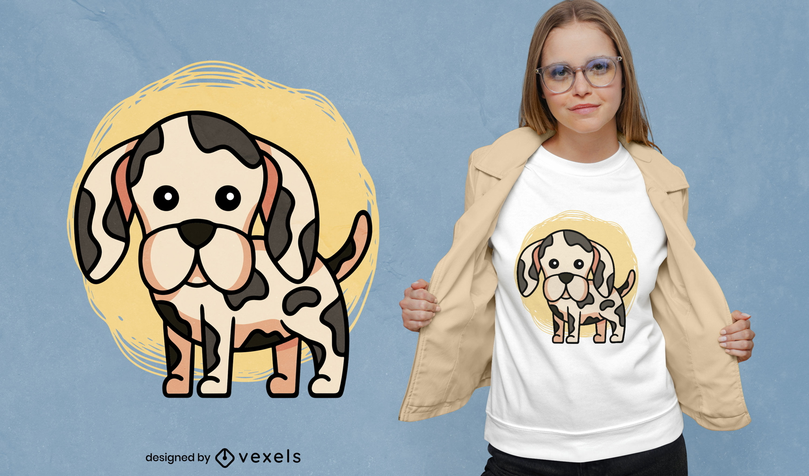 Niedliches Dogge-Hundewelpen-T-Shirt-Design