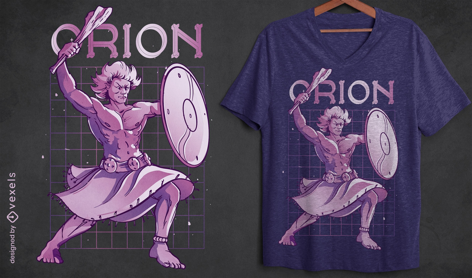 Diseño de camiseta de la mitología griega de Orión.