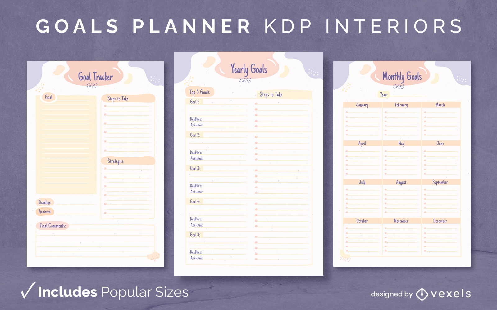 Goals planner diary design template