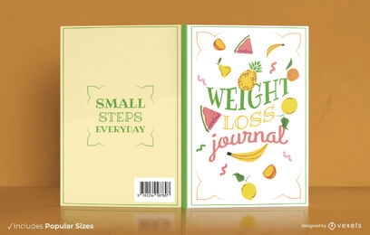 Weight loss journal fruits book cover design