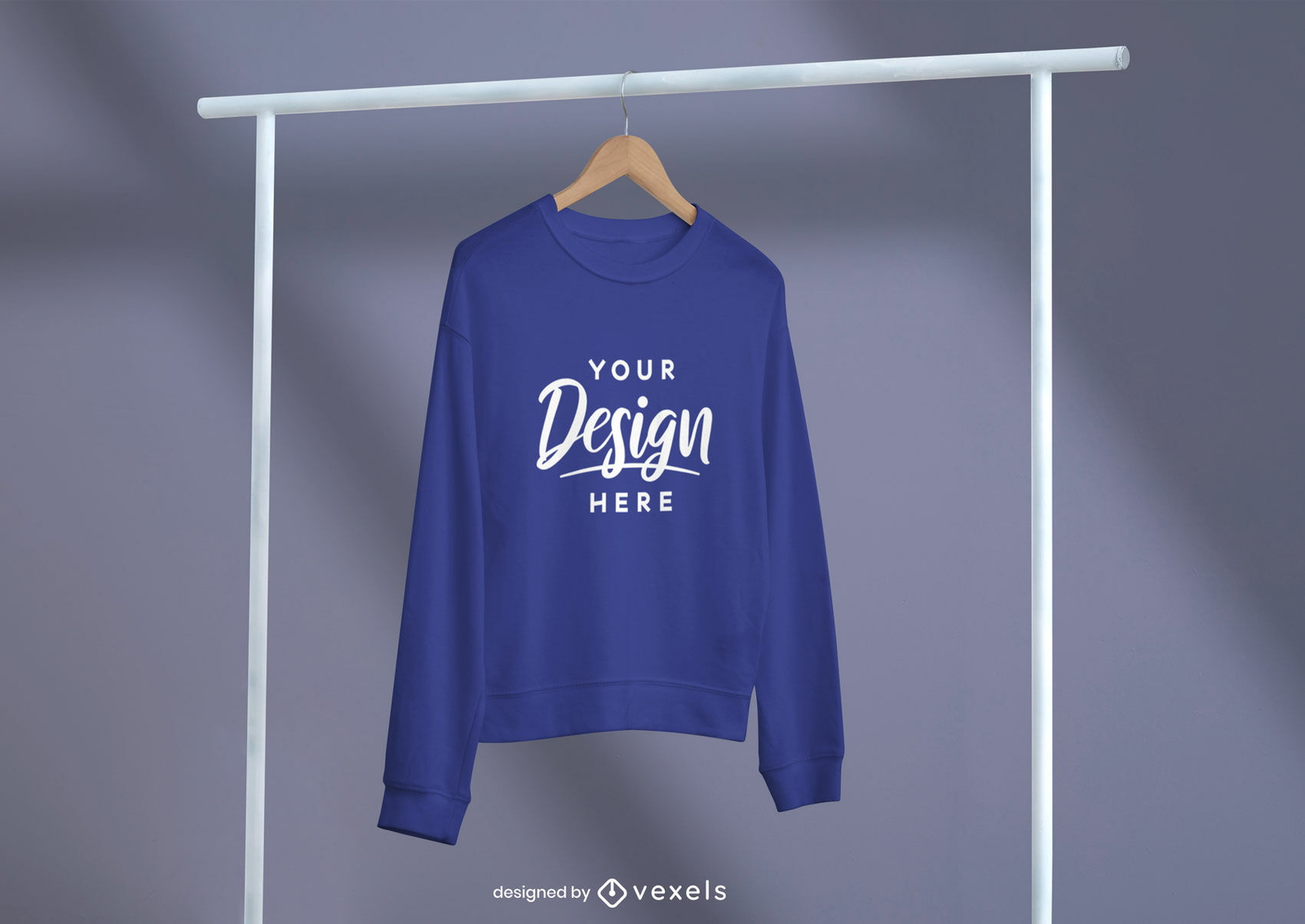 Long sleeve sweatshirt on hanger mockup