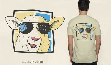 Sheep with sunglasses t-shirt design