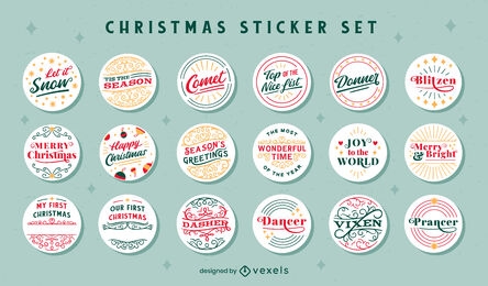 Christmas quotes sticker set