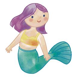 Personaje de sirena violeta Diseño PNG