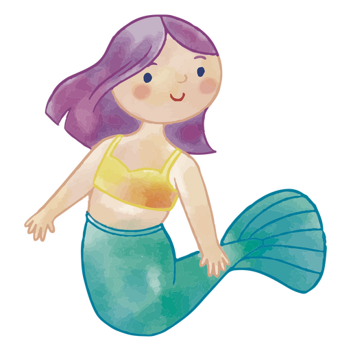 Personaje de sirena violeta Diseño PNG