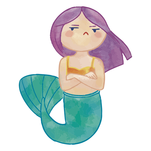 Angry mermaid character