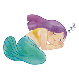 Sleeping mermaid character PNG Design