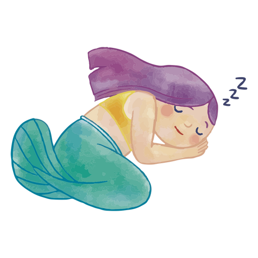 Personaje de sirena durmiente Diseño PNG