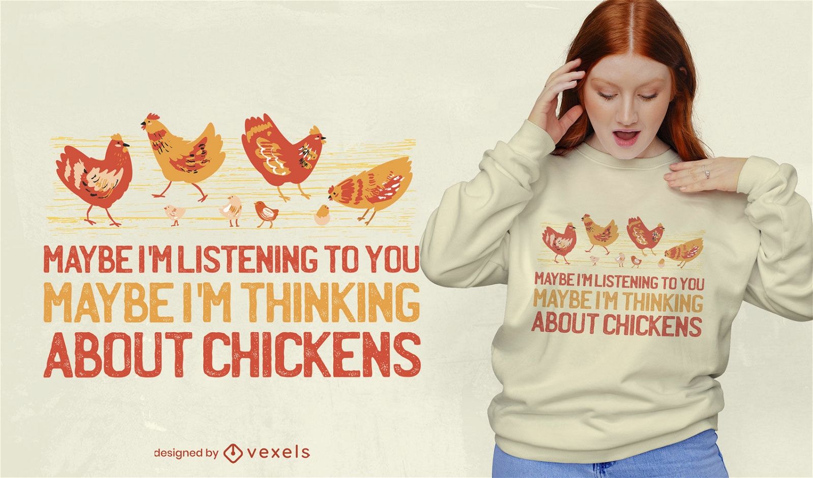 Dise?o de camiseta de animales de granja de pollo.