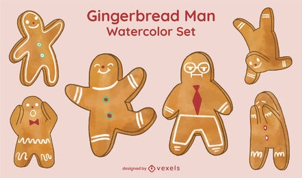 Conjunto de caracteres de Natal de biscoitos de homem-biscoito