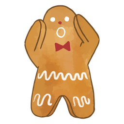 Personaje navideño de pan de jengibre sorprendido