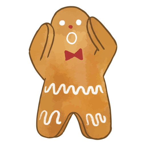 Schockierter Lebkuchen-Weihnachtscharakter PNG-Design