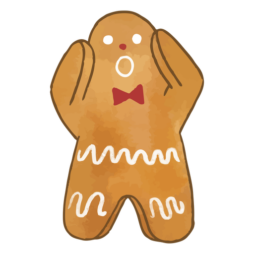 Shocked gingerbread Christmas character PNG Design