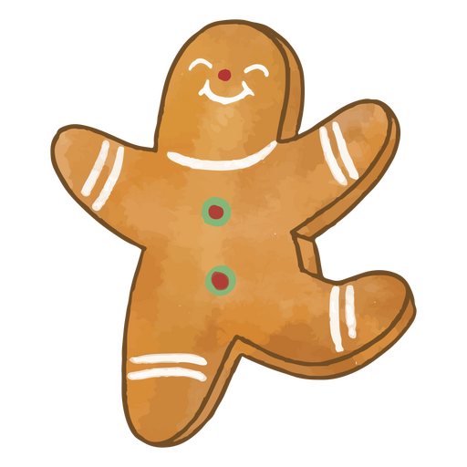 Fröhlicher Weihnachtslebkuchen-Plätzchencharakter PNG-Design