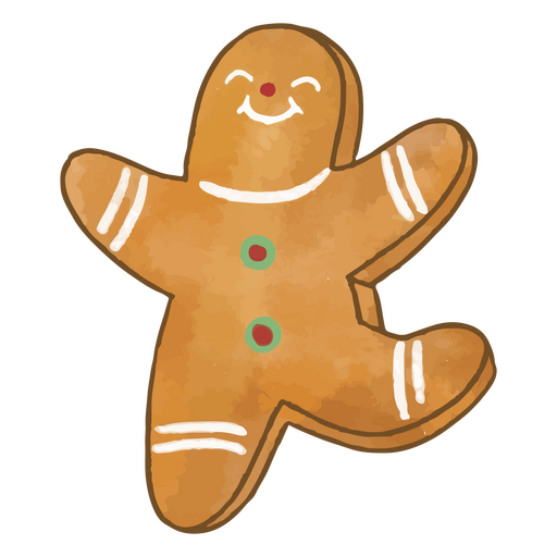 Happy Christmas gingerbread cookie character PNG Design