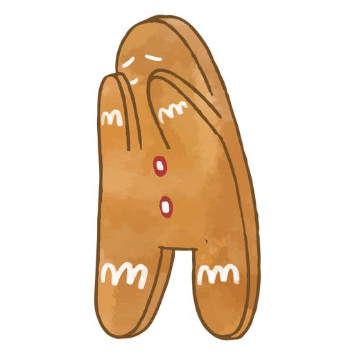 Sad Christmas gingerbread cookie character PNG Design