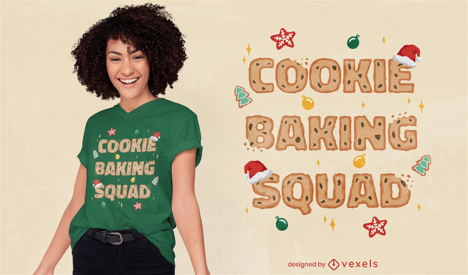 Design de t-shirt de Natal do esquadrão de confeitaria de biscoitos