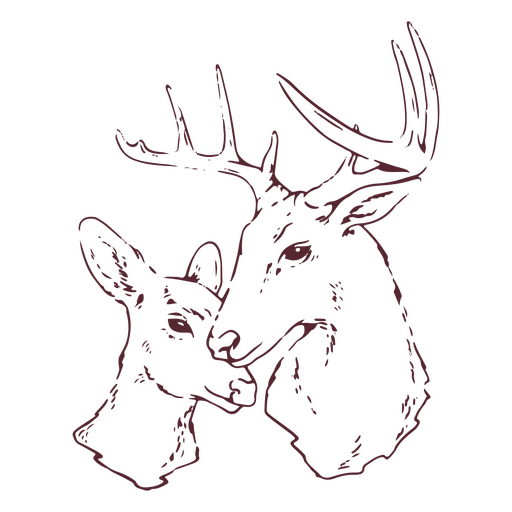 Deer and baby deer PNG Design