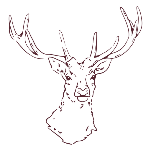 Animal deer horns head PNG Design