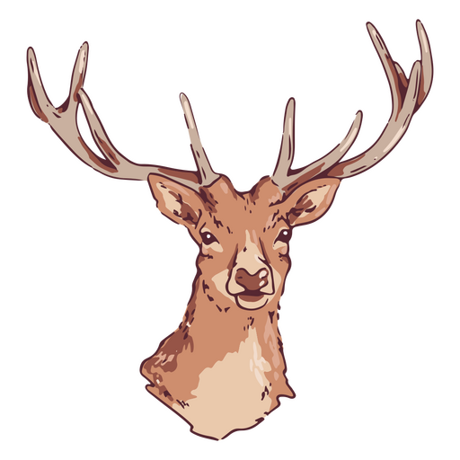 Animal deer horns head illustration