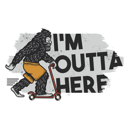 Sasquatch Big Foot scooter badge PNG Design