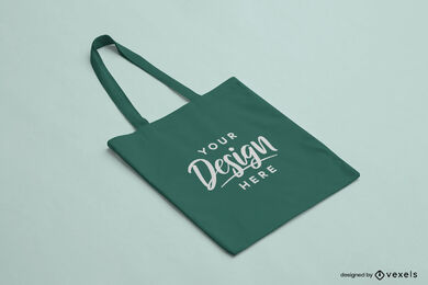 Folded Tote Bag Solid Background Mockup PSD Editable Template