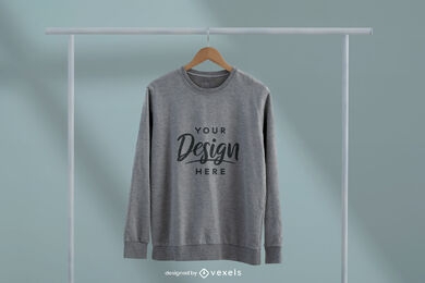 Sweatshirt on clothes hanger mockup