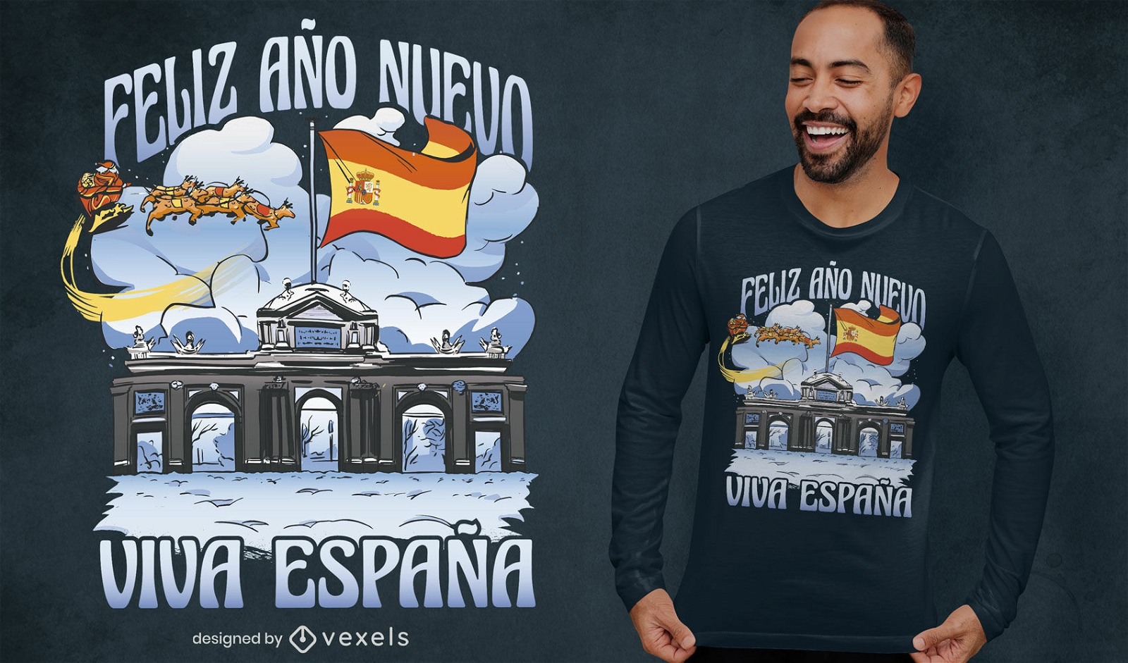 Neujahr Spanien T-Shirt Design
