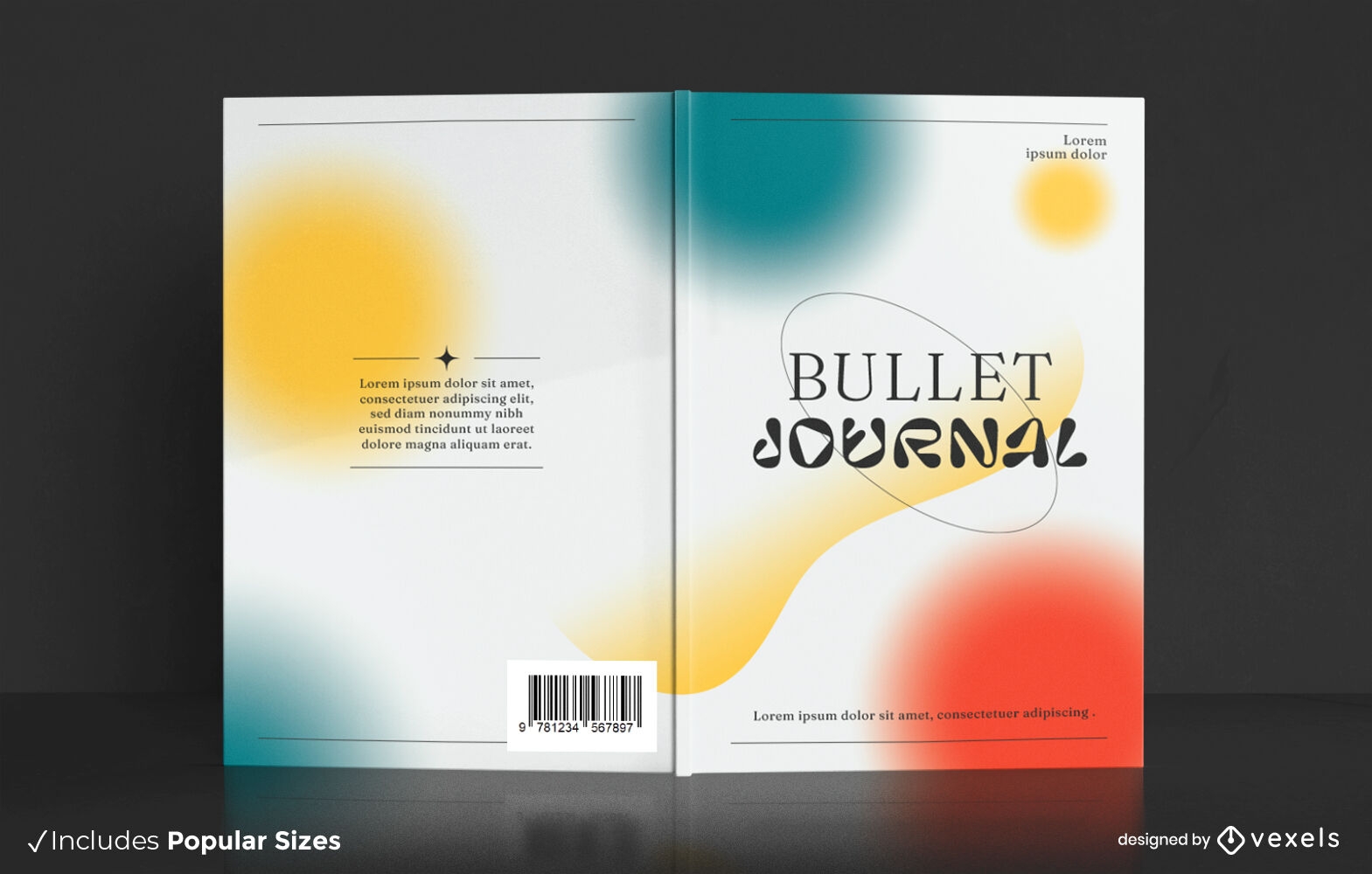 Bullet journal gradient book cover design