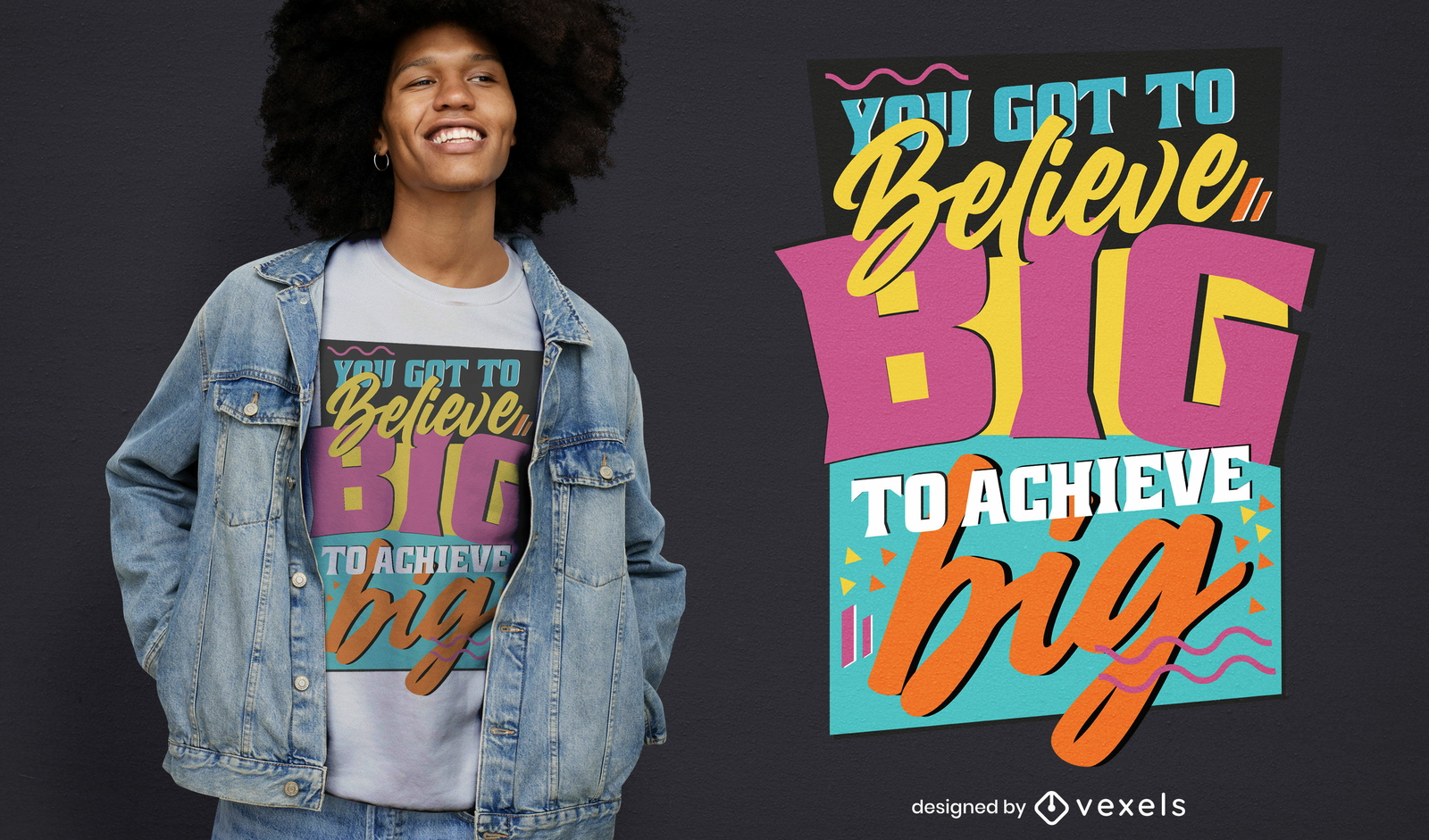 Diseño de camiseta Believe Big Quote