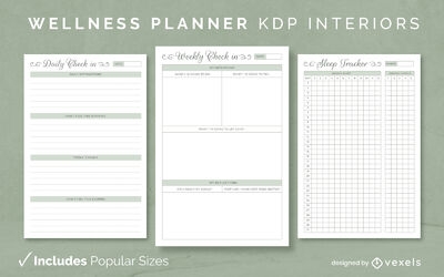 KDP Daily Wellness Journal, Interior and Editable (751476)