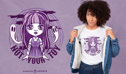 Goth doll and ghosts t-shirt design