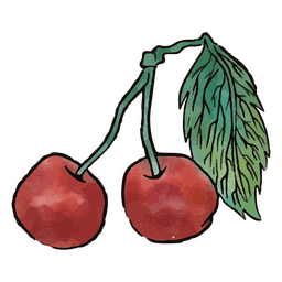 Nature watercolor cherry PNG Design