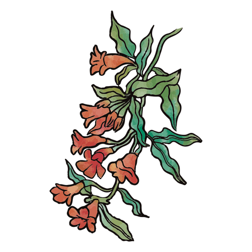 Nature watercolor flowers PNG Design