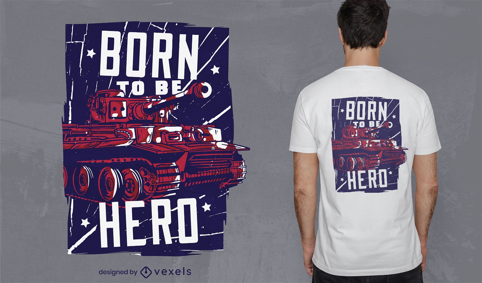 Born to be hero t-shirt design
