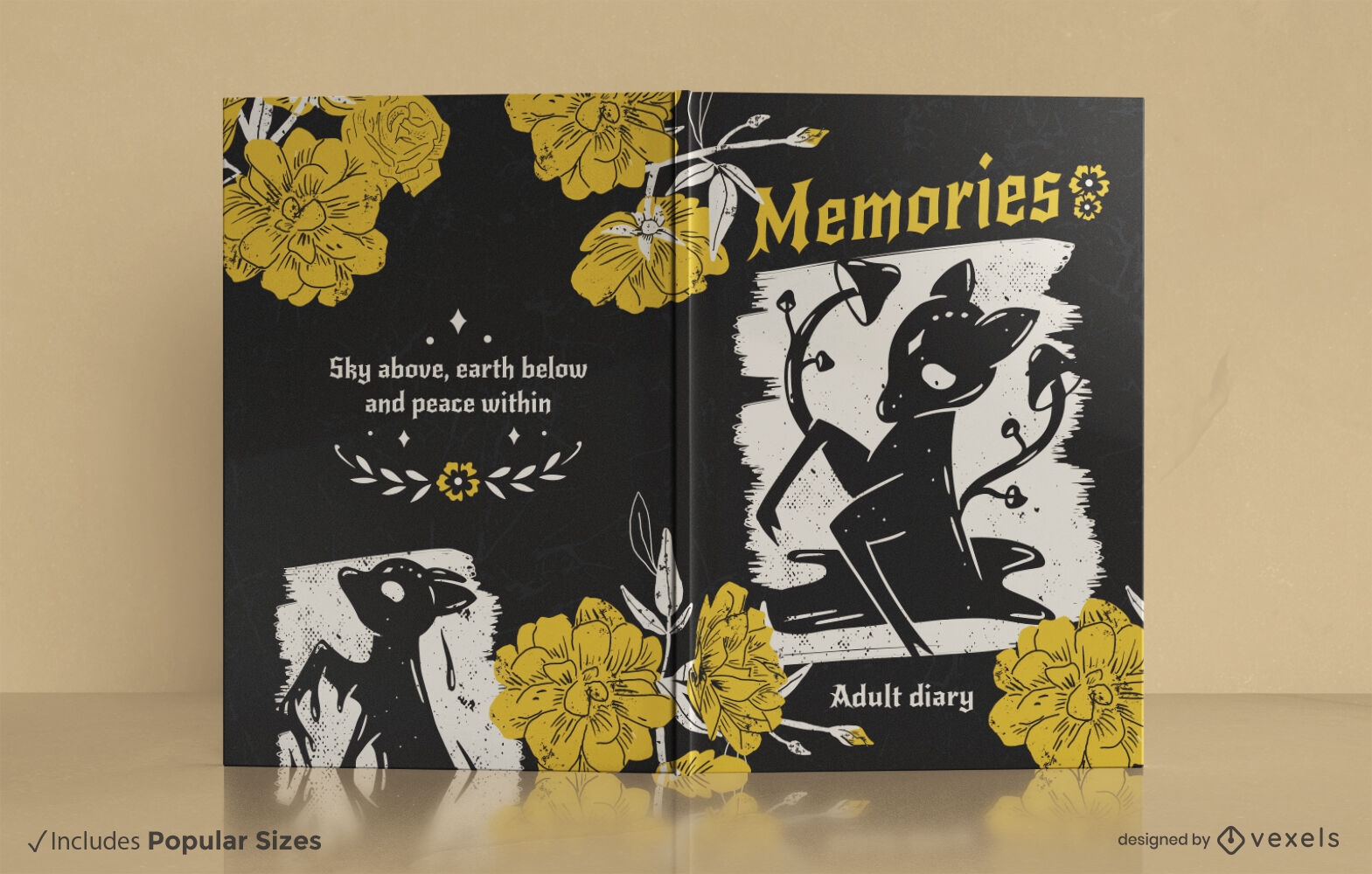 Diseño de portada de libro de diario de recuerdos
