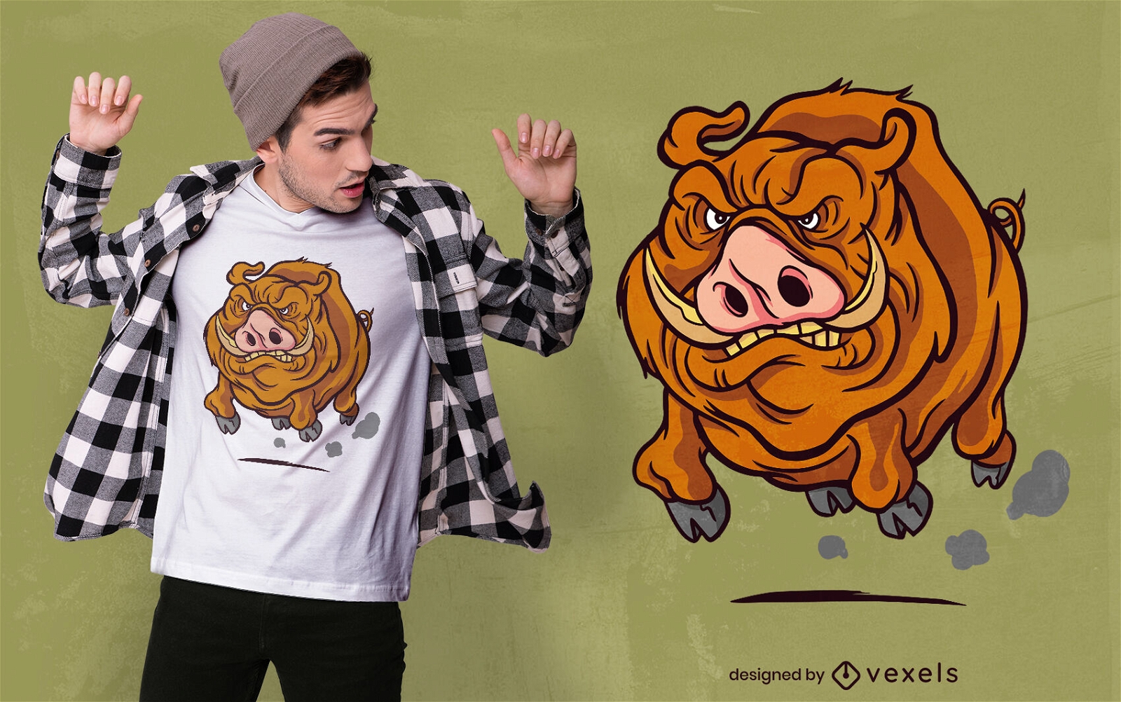 Wild pig t-shirt design