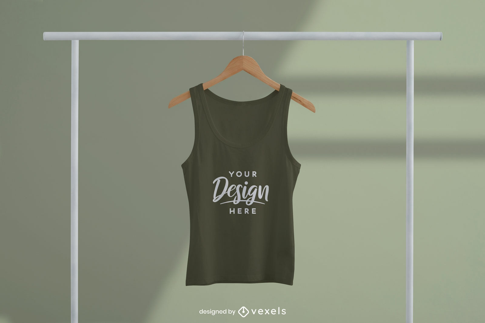 Tank top on clothes hanger mockup