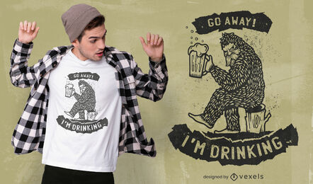 Gehen Sie Big Foot T-Shirt-Design weg
