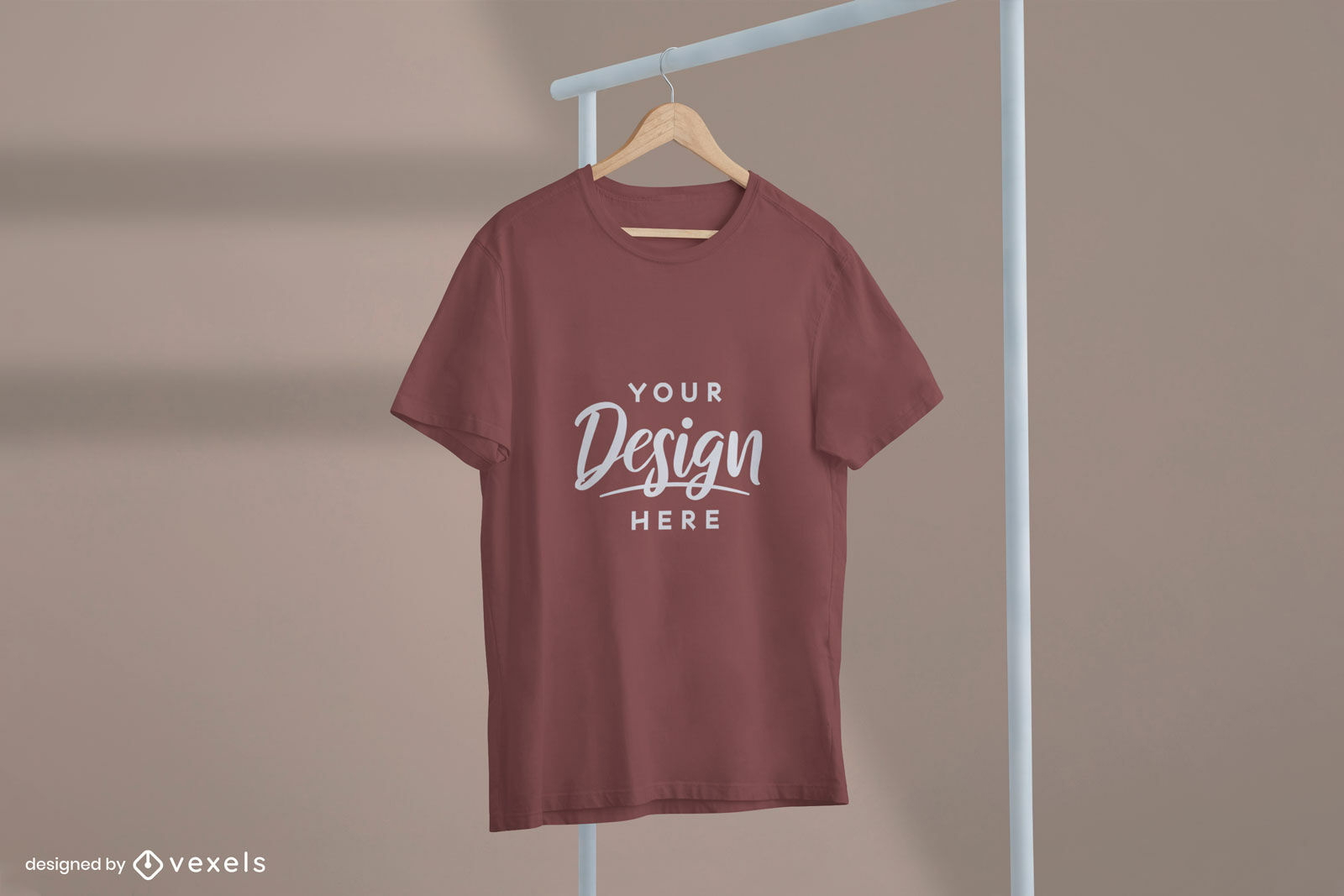 T-shirt on clothes hanger mockup